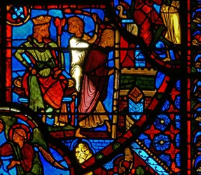 Window depicting a scene from the life of St. Thomas