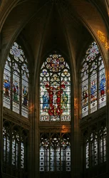 Window depicting a view of the east end of the choir