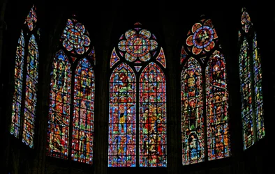Window depicting a view of the east end of the choir
