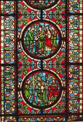 Window depicting scenes from the life of St. Maurice, 12th-13th century