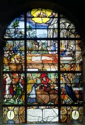 Window depicting the Mystic Wine-Press