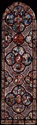 Window depicting the Parable of the Good Samaritan