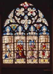 Window Depicting the Virgin and Child with St. John the Baptist, St. Peter Presenting Pierre Tullier and His Wife, St. John Presenting Jehan, Francois and Pierre Tullier and St. James Presenting Four