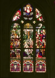 Window depicting the baptism of Christ