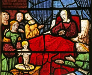 Window Depicting the Birth of Saint Nicholas