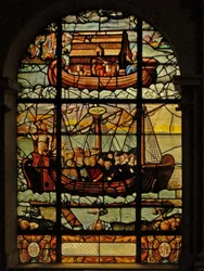 Window in the Charnier Depicting the Noah