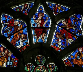 Window depicting scenes from the Last Judgement
