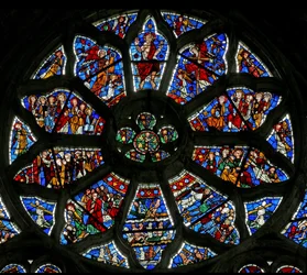 Window depicting the Last Judgement (rose window - internal)