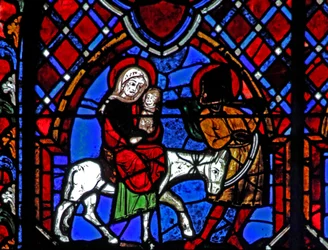 Window depicting the Flight into Egypt