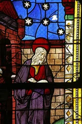 Window depicting Joachim with one of his sheep