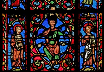 King and Two Prophets on the Tree of Jesse (Window W0)