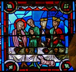 Window w0 depicting a scene from the life of St Thomas: with Gundaphorus