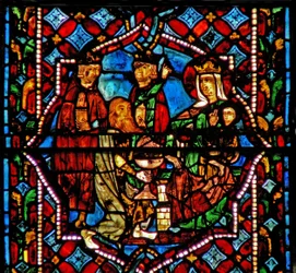 Window 0 depicting the Adoration of the Magi