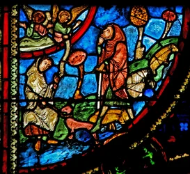 Window w0 depicting the Annunciation to Shepherds
