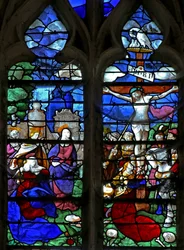 Window depicting the Crucifixion with the Three Marys