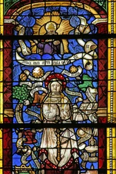 Window depicting the Litany of the Virgin Mary (After an engraving by Thilmann Kerver)