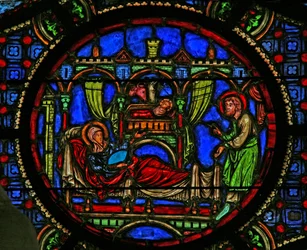 Window w0 depicting the Nativity