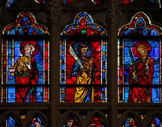 Window depicting St Matthias, St Bartholomew and St Andrew