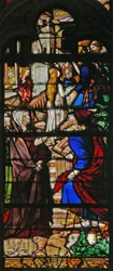 Window depicting a scene from the Life of the Virgin Mary: the Presentation in the Temple