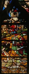 Window depicting scenes from the Life of a saint