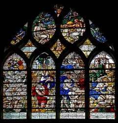 Window w122 depicting the Stories of Adam & Eve and Cain & Abel