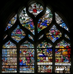 Window w124 depicting Noah