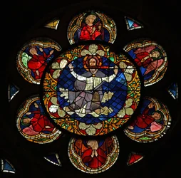 Window w16 depicting Christ of the Last Judgement