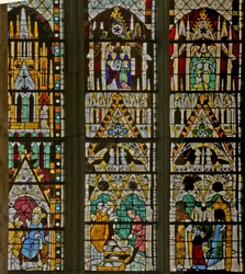 Window depicting scenes from the life of St Stephen and the Story of his relics