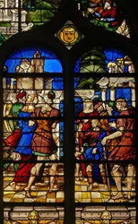 Window w17 depicting the Judgement of Solomon