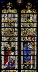 Window w1 depicting St John the Baptist and the donor Jean Barton