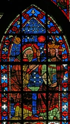 Window w201 depicting the Coronation of the Virgin