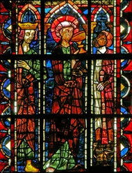 A scene from the legend of St John: the saint and the poisoned cup