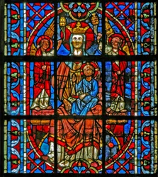 Window depicting the Virgin and Child with Angels