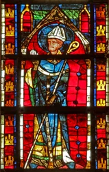 Window depicting a saint bishop