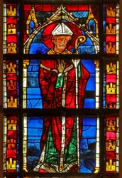 Window depicting a saint bishop