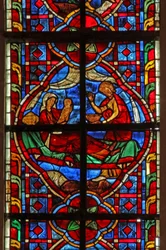 Window depicting the Birth of Cain