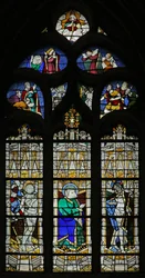 Window depicting St Sebastian and the incredulity of St Thomas