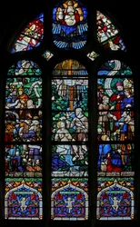 Window depicting St John the Baptist: Jordan Baptism, Preaching and Being Interrogated