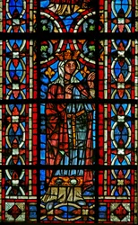 Window depicting a Scene from the Life of St Helen: Queen Gratulie of Corinth Receives Her Doctor
