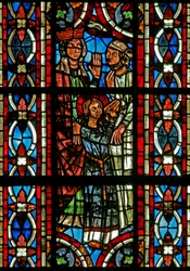 Window depicting a Scene from the Life of St Helen: The Miracle of the Vessel that Turned into Gold
