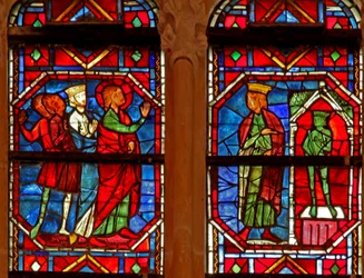 Window w214 depicting St Eustache as Placidus chasing a deer