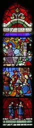Window depicting the Entry to Jerusalem; Adoration of Magi; Ss Cosmos and Damian