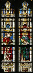 Window w237 depicting St Lawrence and St Denis