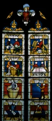 Window w25 depicting the Drapers window