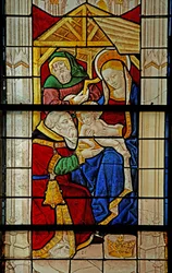 Window depicting the Adoration of a Magus