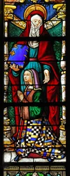 Window depicting St Anne and a donor
