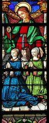Window depicting St Catherine and donor