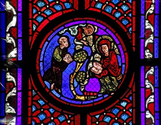 Window w2 depicting a scene from the life of St Mary Magdalene - the saint in Provence