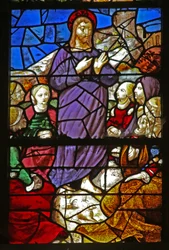 Window depicting Christ preaching