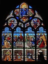 Window depicting the Death and Assumption of the Virgin Mary